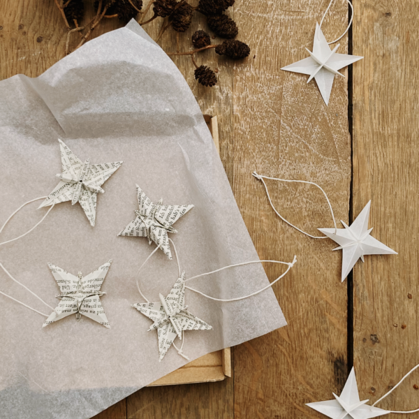 Origami-Sterne | 4er Set Weihnachtsbaum-Anhaenger