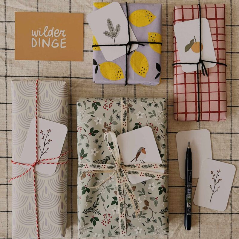 Bunte Geschenkkarten Weihnachten | 5er Set