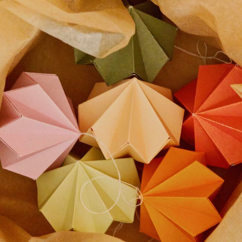 6er Set Origami-Diamanten | Weihnachtsbaum-Anhänger – Bild 3