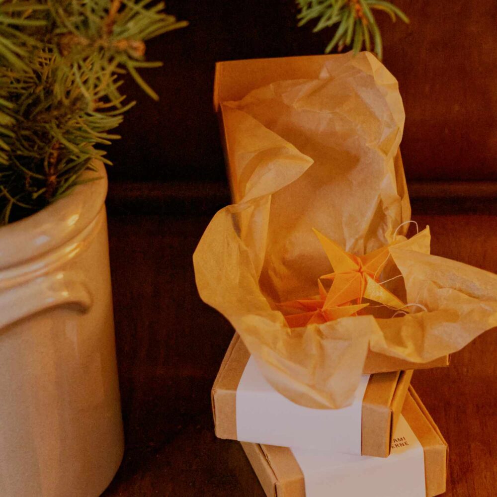 Origami-Sterne | Weihnachtsbaum-Anhänger | 4er Set