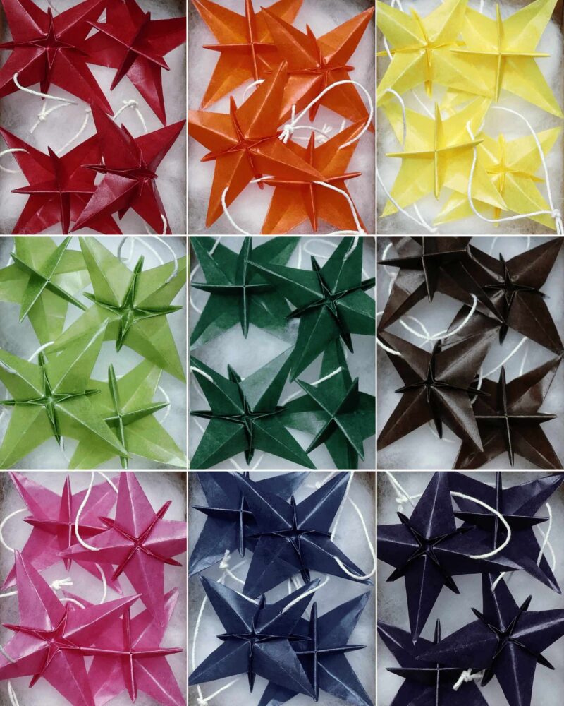 4er Set Origami-Sterne | Weihnachtsbaum-Anhänger – Bild 2